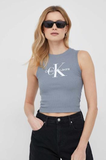 Top Calvin Klein Jeans dámsky, šedá farba