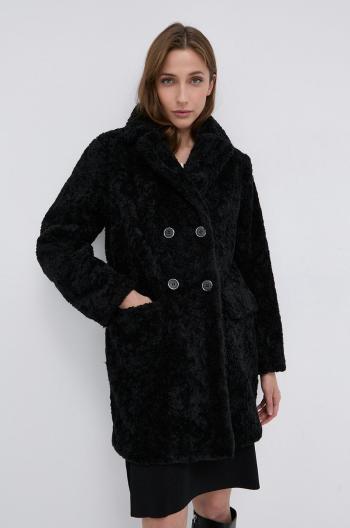 Kabát Morgan dámsky, čierna farba, prechodný, dvojradový