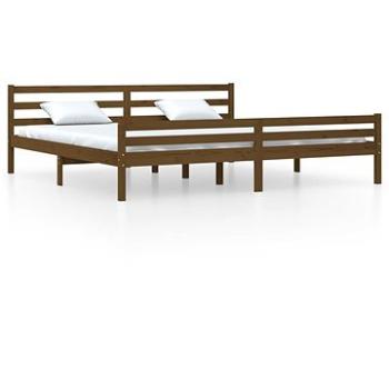 Rám postele medovo hnedý masívne drevo 180 × 200 cm Super King, 814837
