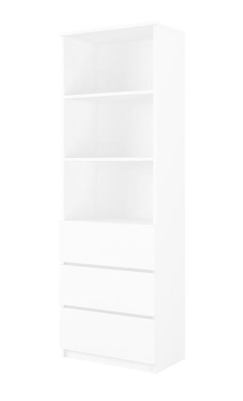 Detský úložný regál LULU - hladký biely  bookshelf rack white