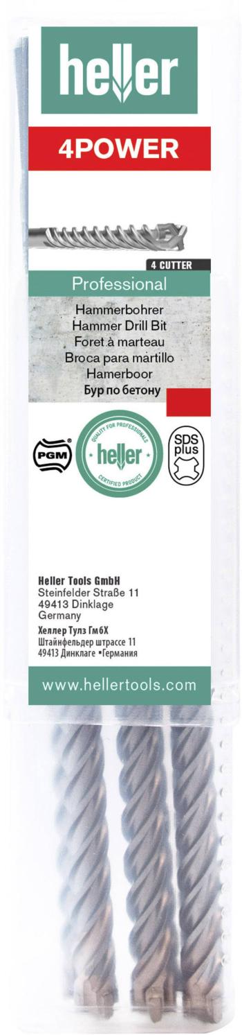 Heller 4Power 29396 9 tvrdý kov kladivový vrták  10 mm Celková dĺžka 160 mm SDS plus 4 ks