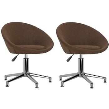 Otočné jedálenské stoličky 2 ks hnedé textil, 330454
