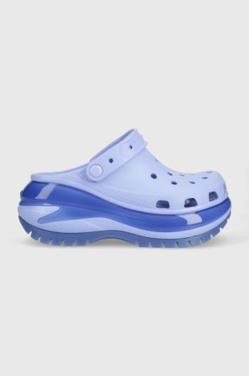 Šľapky Crocs Classic Mega Crush Clog dámske, fialová farba, na platforme, 207988