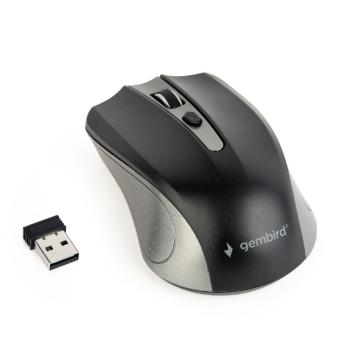 Myš GEMBIRD MUSW-4B-04-GB, šedo-černá, bezdrátová, USB nano receiver