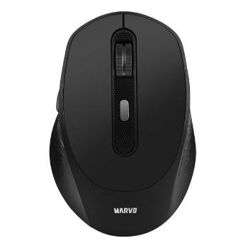 Marvo Myš WM106W BK, 1600DPI, Bluetooth a 2,4GHz, optika, 6tl., bezdrôtová, čierna, vstavaná batéria, kancelárska, tichá, DUAL-MOD