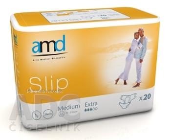 amd Slip Extra Medium inkontinenčné plienky, obvod bokov 70 - 110 cm, nasiakavosť 2250 ml, 1x20 ks