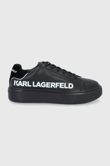 Kožená obuv Karl Lagerfeld čierna farba, na platforme