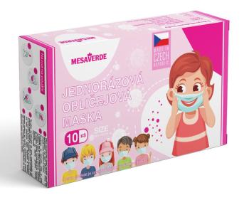 MESAVERDE Jednorazová maska na tvár pre deti Zdravotnícka pomôcka triedy 1 jednorazové rúška pre deti 10 ks