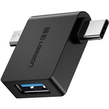 Ugreen micro USB (M) + USB-C (M) to USB 3.0 (F) OTG Adaptér Black (30453)