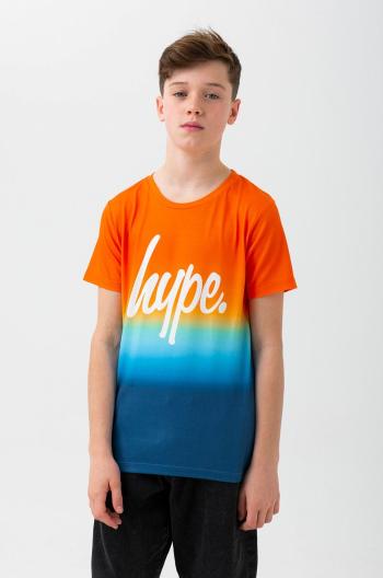 Detské bavlnené tričko Hype oranžová farba, s potlačou