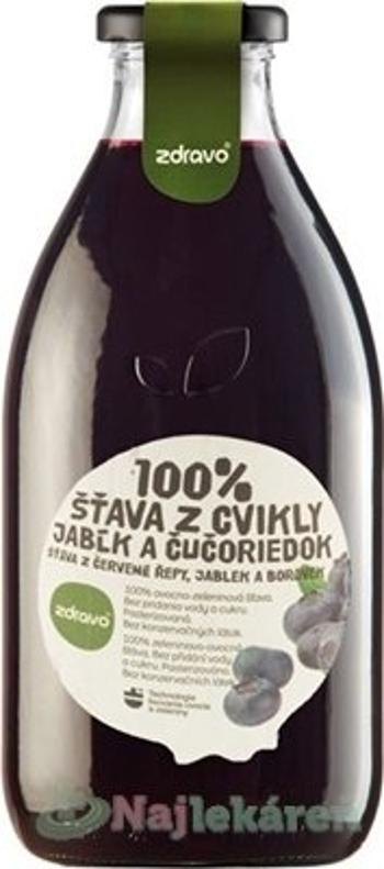 Zdravo 100% ŠŤAVA Z CVIKLY, JABĹK A ČUČORIEDOK  0,75 l