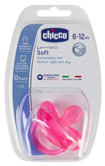 Chicco Cumlík celosilikónový Physio Soft, ružová, 6-12m