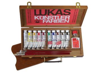 LUKAS Olejové farby STUDIO - v drevenom kufríku s príslušenstvom súprava 10x37 ml