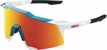 100% Speedcraft Gloss Metallic Bora Matte White/HiPER Red Multilayer Mirror Lens