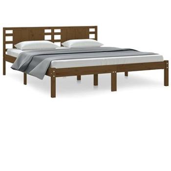 Rám postele medovo hnedý masívne drevo 180×200 cm Super King, 3104236
