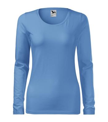 MALFINI Dámske tričko s dlhým rukávom Slim - Nebesky modrá | XL