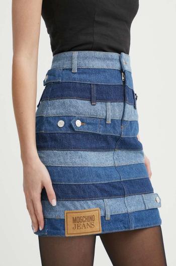 Rifľová sukňa Moschino Jeans mini, rovný strih