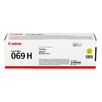 Canon originál toner 069YH, yellow, 5500str., 5095C002, high capacity, Canon MF752Cdw, 754Cdw, LBP673Cdw, O