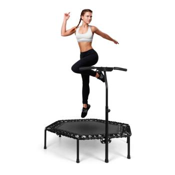 KLARFIT Jumpanatic Pro, fitnes trampolína, 50"/127 cm Ø, tyč s rukoväťou, čierna