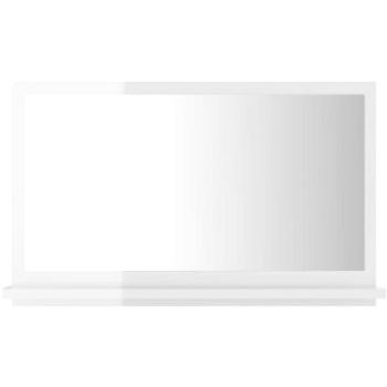 Kúpeľňové zrkadlo biele vysoký lesk 60 × 10,5 × 37 cm drevotrieska 804568
