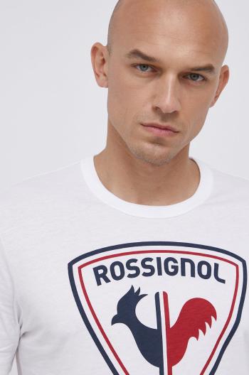 Bavlnené tričko Rossignol biela farba, s potlačou