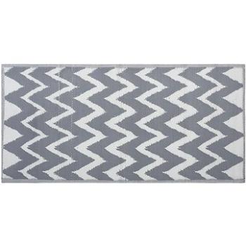 Sivý vonkajší obojstranný koberec s cik-cak vzorom 90 × 180 cm SIRSA, 120935 (beliani_120935)