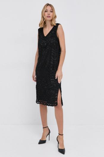 Šaty Lauren Ralph Lauren čierna farba, mini, rovné