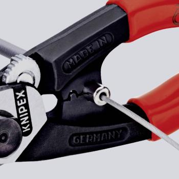Knipex  95 61 190 nožnice na drôtená lanka Vhodné pre (odizolační technika) hliníkový a medený kábel, jedno- a viacžilov