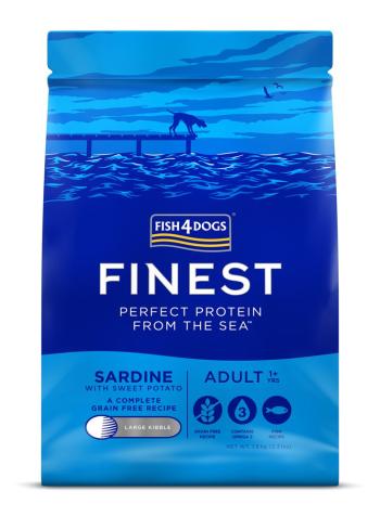 FISH4DOGS Granule veľké pre dospelých psov Finest sardinka so sladkými zemiakmi 1,5kg, 1+