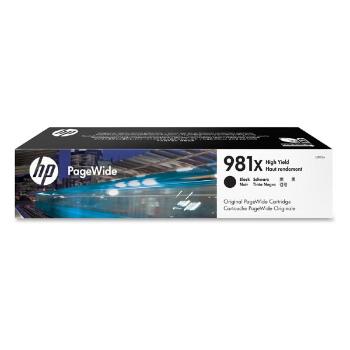 HP originál ink L0R12A, HP 981X, black, 11000str., 194ml, high capacity, HP PageWide MFP E58650, 556, Flow 586, čierna