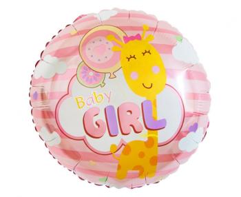 Fóliový balón - Baby girl, kruh 45 cm