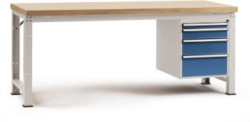 Manuflex WP5422.0001 Kompletný pracovný stôl základný PROFI štandard s masívnou bukovou doskou, ŠxHxH = 1500 x 700 x 840