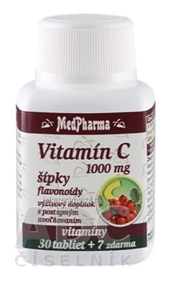 MedPharma VITAMÍN C 1000 mg so šípkami tbl (s postupným uvoľňovaním) (30+7 zadarmo) 1x37 ks