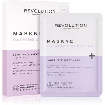 Revolution Skincare Maskcare Maskne Calming & Purifying hlboko regeneračná maska pre citlivú a podráždenú pleť 2 ks