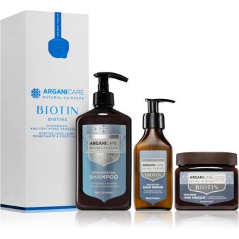 Arganicare Biotin Thickening and Fortifying Program Set darčeková sada(pre obnovenie hustoty vlasov)