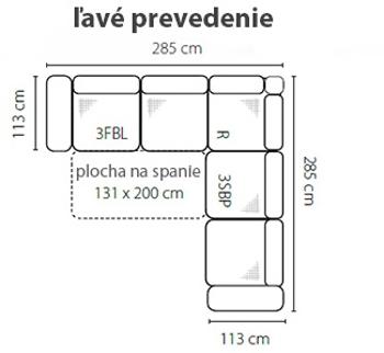 Stagra Rohová sedacia súprava MELLO Prevedenie: Ľavé - 3FBL+R+3SBP