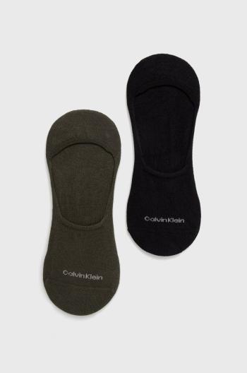 Ponožky Calvin Klein (2-pak) pánske, zelená farba