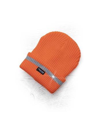 Zimná čiapka pletená fleece ARDON®SPARK s reflex. pruhom oranžová