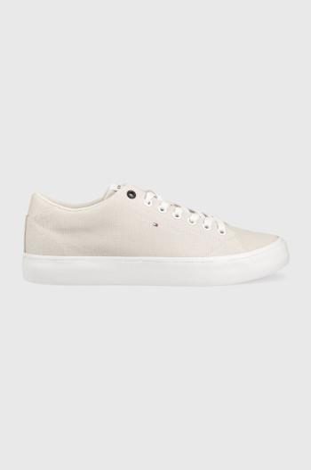 Tenisky Tommy Hilfiger TH HI VULC CORE LOW pánske, béžová farba, FM0FM04686