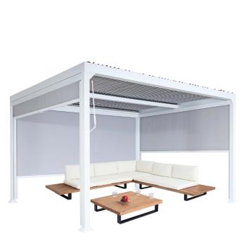 Bioklimatická pergola HWC-L41 3x3 so 3 bočnými stenami Biela