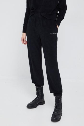 Tepláky Calvin Klein Jeans dámske, čierna farba, jednofarebné