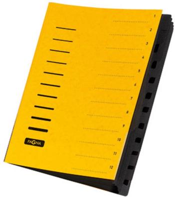 PAGNA  1554278 organizačné dosky žltá DIN A4 kartón "prešpán" Počet priehradiek: 12