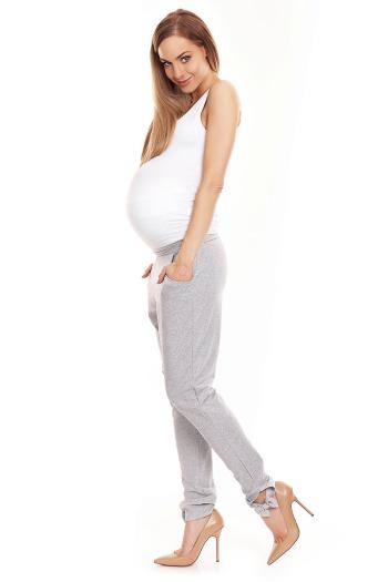 Svetlosivé tehotenské nohavice 0135