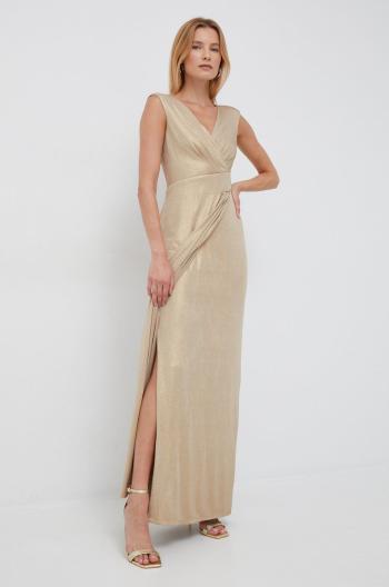 Šaty Lauren Ralph Lauren zlatá farba, maxi, rovný strih