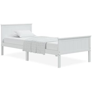 Rám postele biely masívne borovicové drevo 90 × 200 cm, 322181