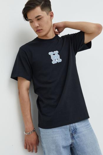 Bavlnené tričko HUF X Trasher čierna farba, s potlačou