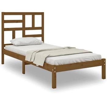 Rám postele medovo hnedý masívne drevo 90 × 200 cm, 3105938