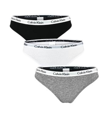 Calvin Klein - 3PACK Cotton stretch dámske nohavičky čierne, sivé a biele-S