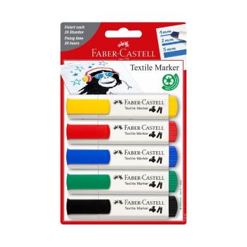 FABER-CASTELL POPISOVACE NA TEXTIL SET 5 FAREBNE, BL