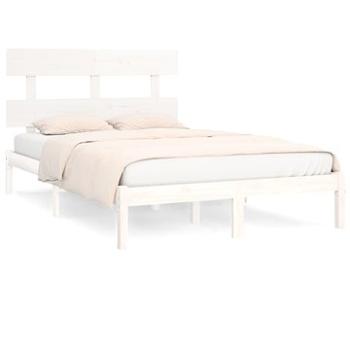 Rám postele biely masívne drevo 200 × 200 cm, 3104694